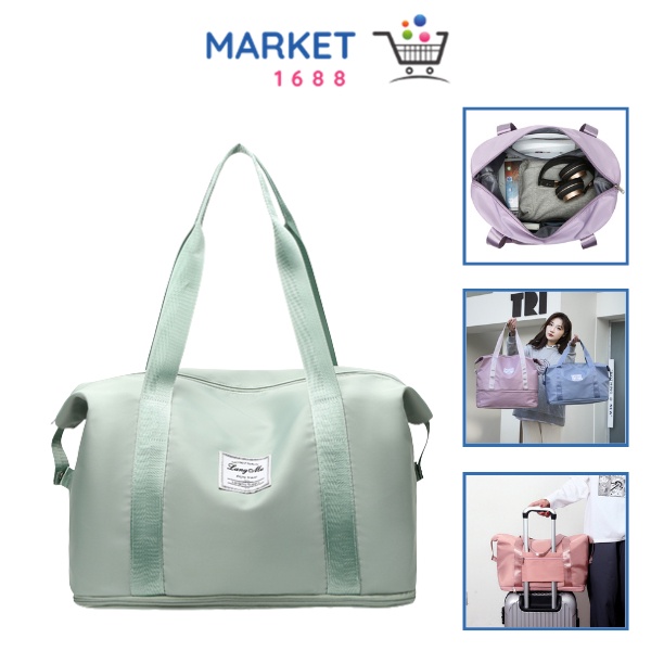 Market1688 Tas Travel Lipat Motif Besar Foldable Travel Bag Hand Carry Tas Koper Lipat Jinjing Polos