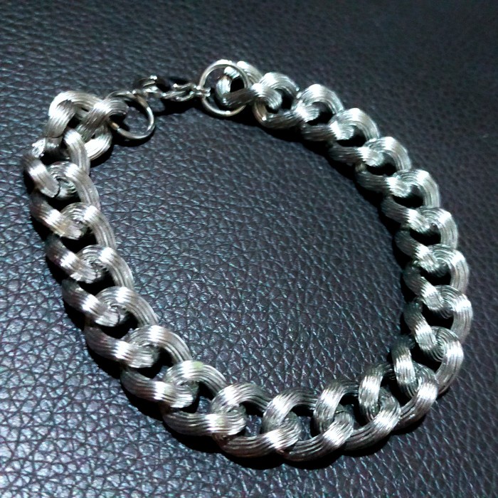 Gelang - Texture Bracelet Gelang Pria Titanium 316L Steel