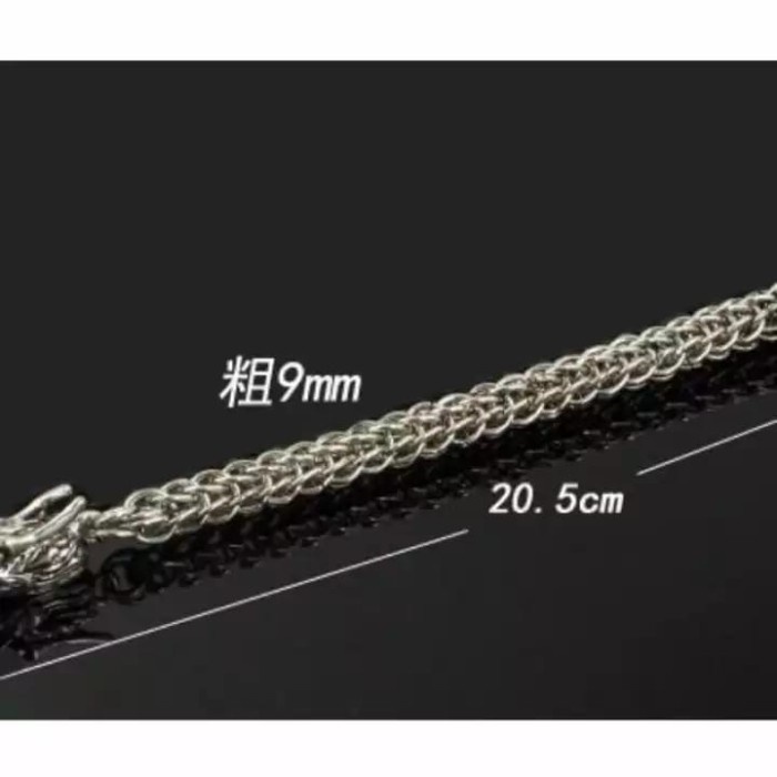 Gelang - Gelang Rantai Tangan Naga Pria / Gelang Rantai Kepala Naga Stainless