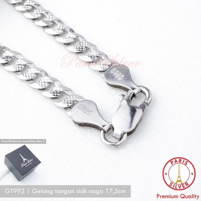 Gelang - Gelang Tangan Sisik Naga Perak 925 Silver Lapis Emas Pria Wanita