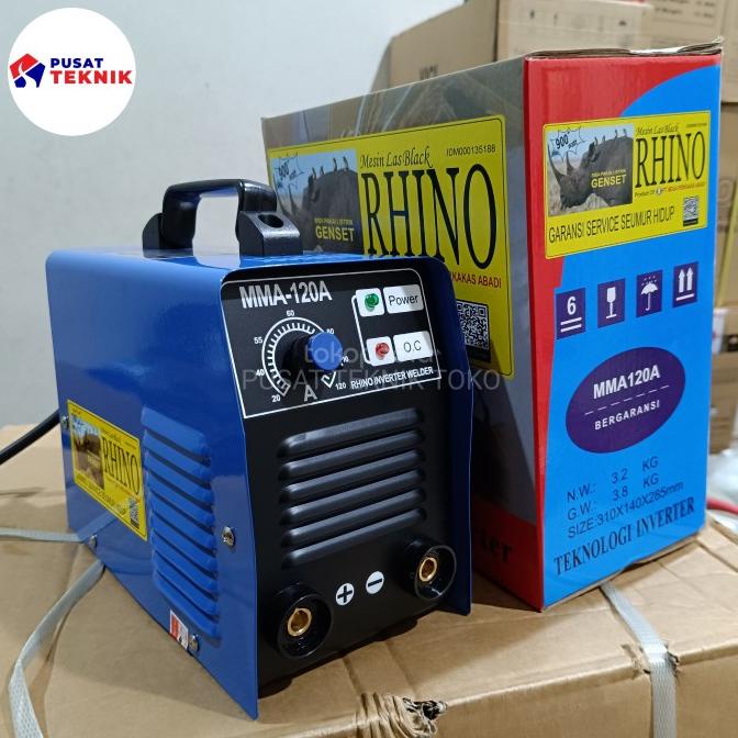 MESIN LAS RHINO MMA 120 A 450 WATT - MESIN LAS RHINO BIRU 450 WATT