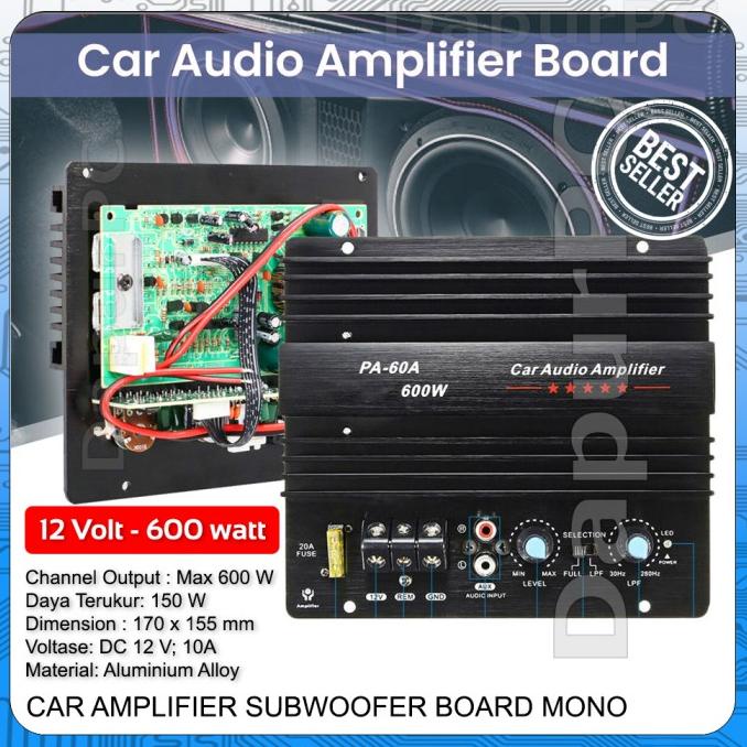 Car Audio Subwoofer Mono 600W PA-60A Amplifier Board Bass