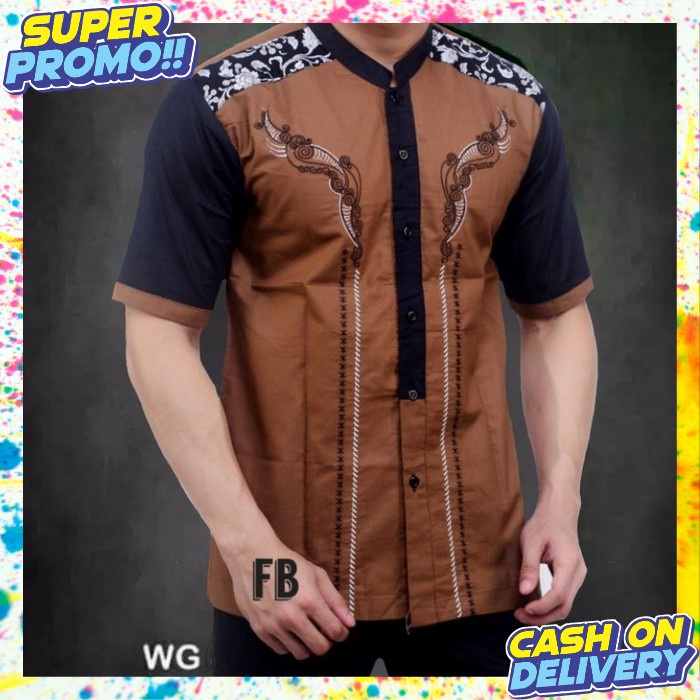 Bju Cowok Muslim Pakaian Atasan Laki Laki Lebaran Kokoh Ori Bahan Adem Koko Cwok Termurah Baju Koko 