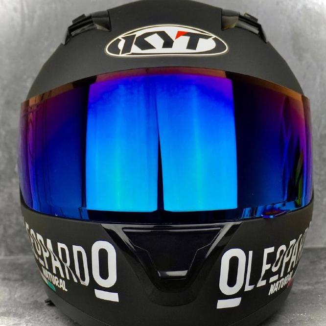 Helm Kyt R10 Solid Bla Doff Paket Leopardd Redbull Stiker | Helm Kyt Full Face R10 Leopard