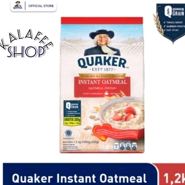 

Ready Quaker Instant Oatmeal 1200 gr Kebaikan sebagai sarapan pagi yang baik Oatmeal exp februari & maret 2025