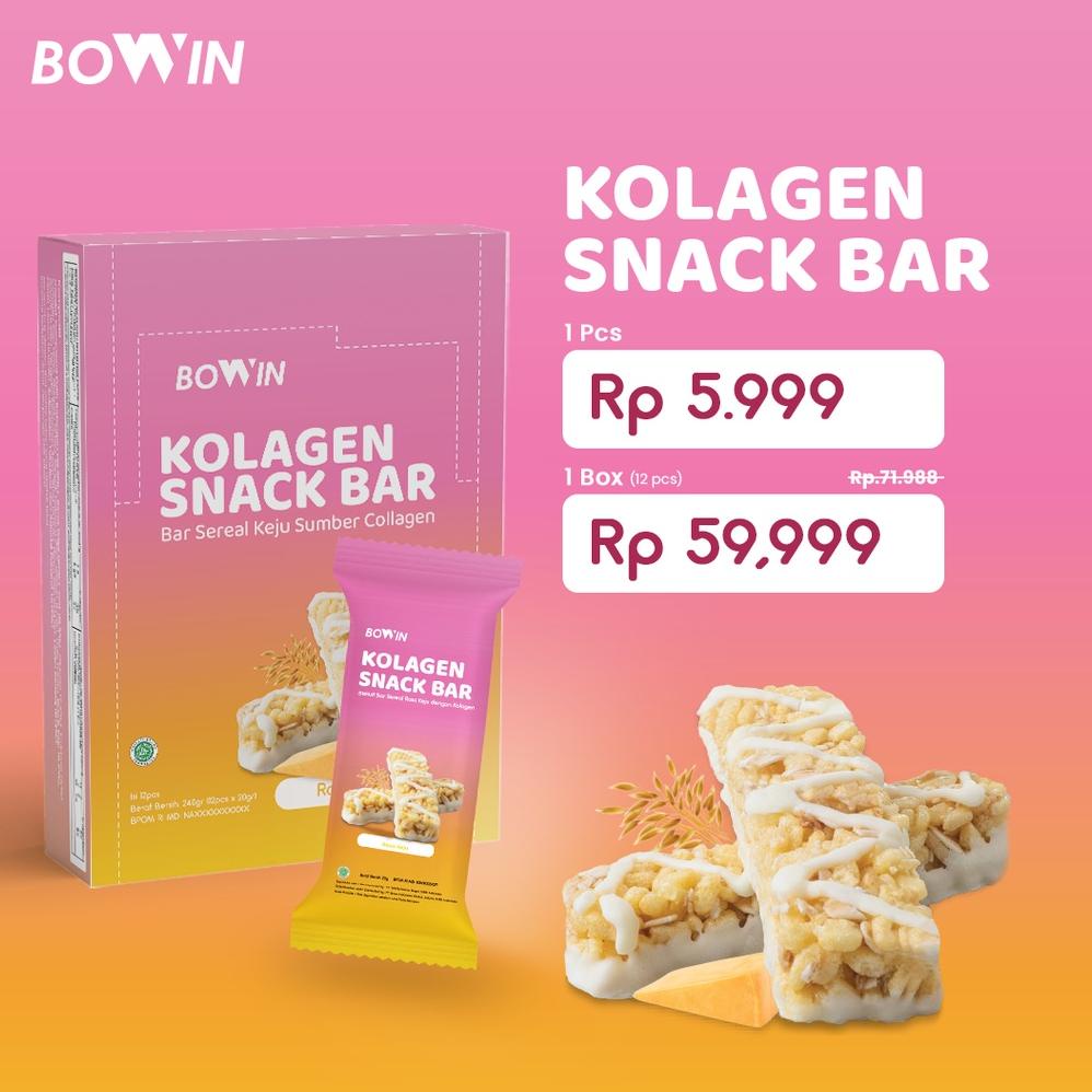 

Ready Bowin Kolagen Bar 1,000mg (1 Box = 12 Pcs) - Snack Sehat Oat Tinggi Serat, Rendah Gula & Kalori