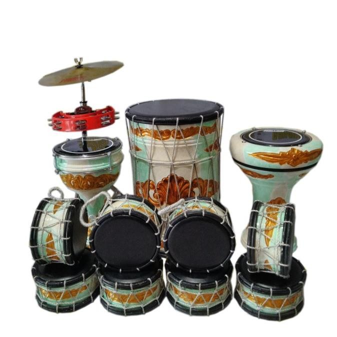 Marawis 1 Set Lengkap 12 Alat Polos / Marawis Batik / Marawis Ukir