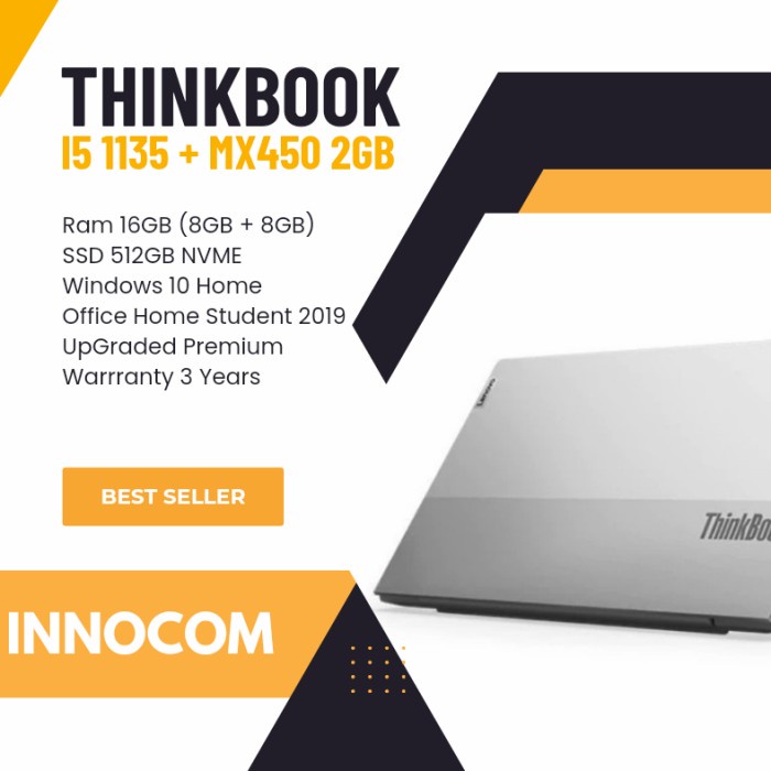 Laptop ThinkBook 14 - i5 gen 11 + RAM 16GB + Nvidia mx450 Win 10 OHS