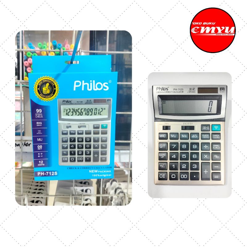 

Kalkulator Philos PH-712S 12 Digit / Check & Correct Kalkulator PH 712S