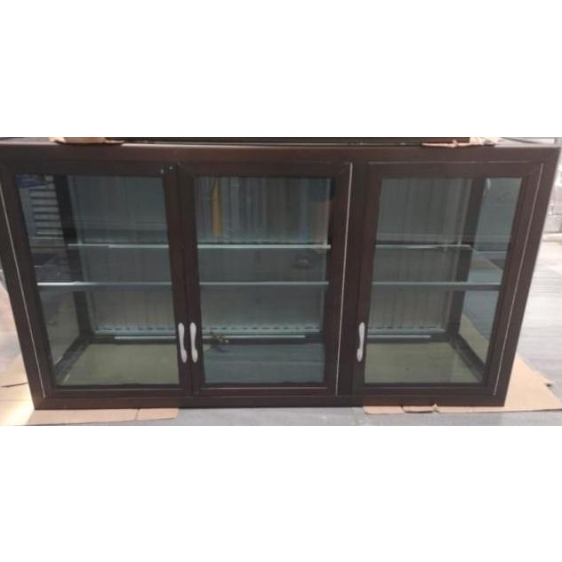 Zl Kitchen Set Atas 3 Pintu Aluminium Cokelat Rosennie_