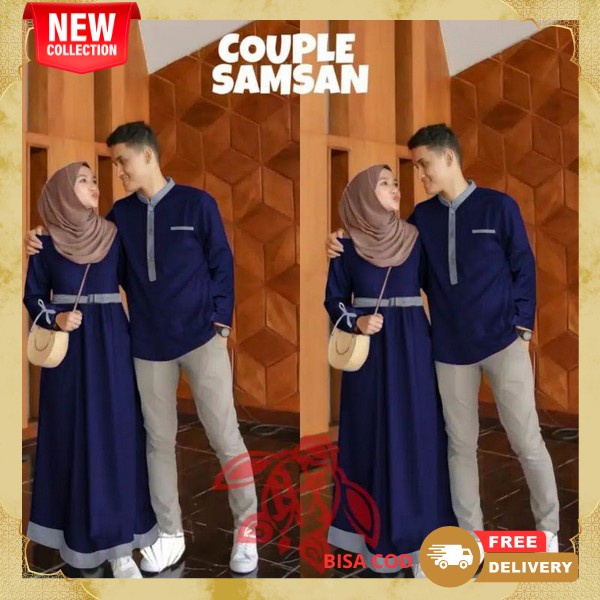 Gamis Couple Pasangan Gmis Cauple Keluarga Lebaran 2024 Baju Kapel Terbaru Lebaran Dress Kapelan Sar
