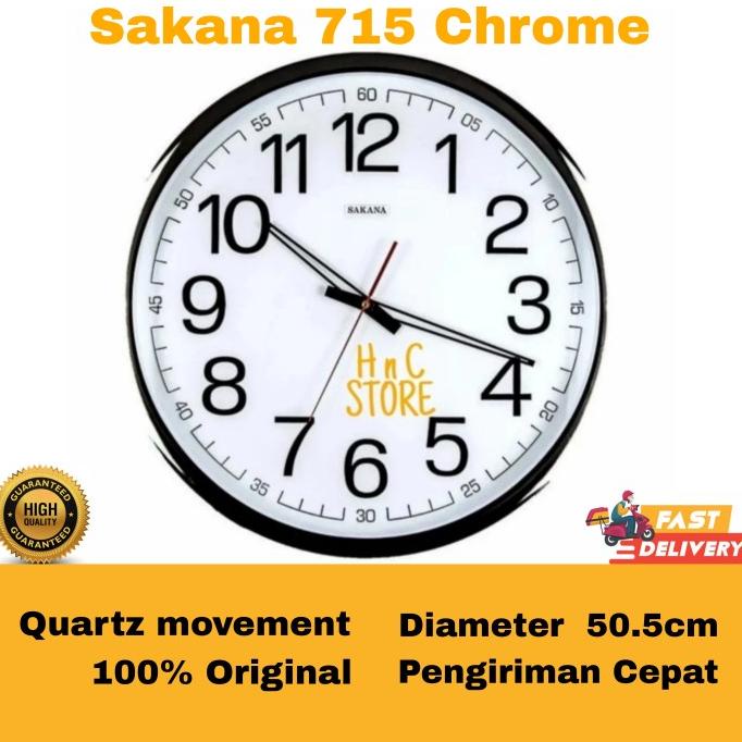 Ukuran X-tra Besar Diameter 50cm, Jam Dinding Sakana 715 Ori
