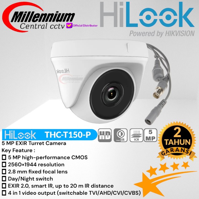 Harga!! HILOOK THC-T150-P 5MP / HILOOK CAMERA CCTV INDOOR 5MP