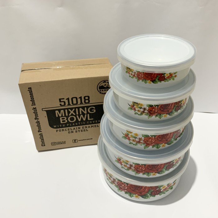 +%+%+%] Mixing Bowl Mangkok Set Enamel Panda Maspion