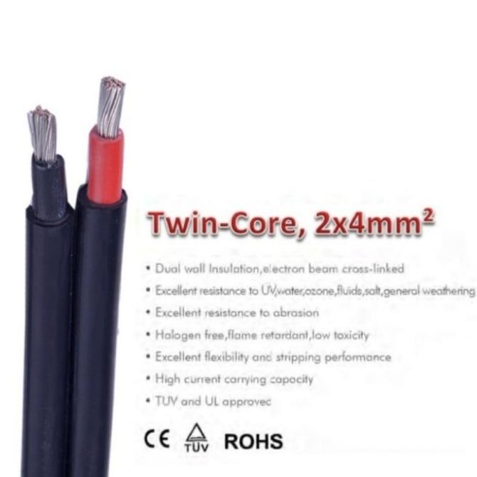 Kabel Solar Panel Surya Pv1F Pv-1F 2X4Mm Slocable Awg Cable