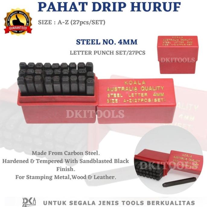 

Pahat Drip Huruf Nomor Kunci Stempel Ketok 4 Mm Letter Punch Set