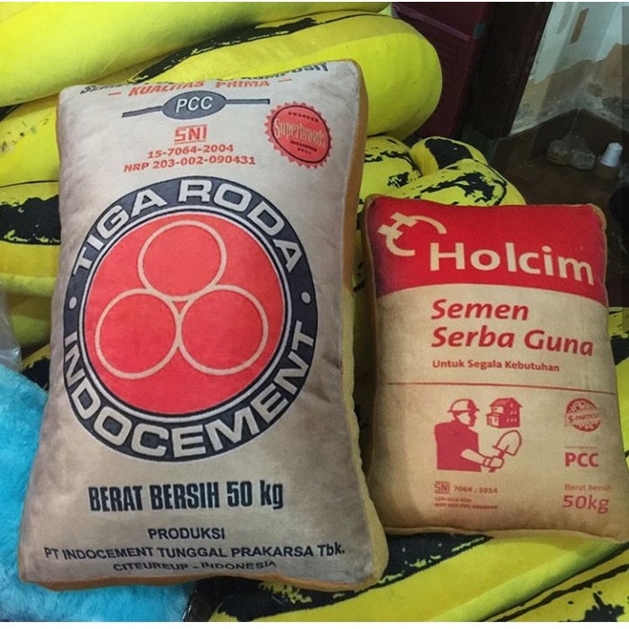 Promo Bantal Semen Tiga Roda. Bantal Karakter Unik.Kado Bantal Lucu