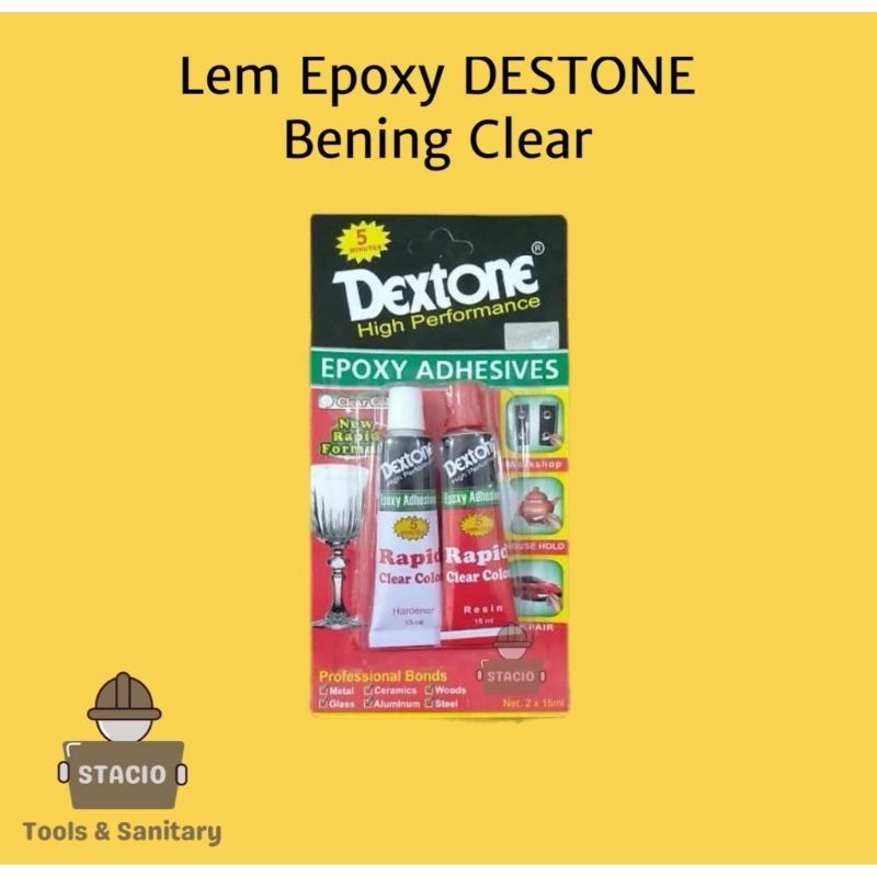 Dextone Lem Epoxy Rapid Clear Bening 5 Menit Lem Besi Epoxy 30ml