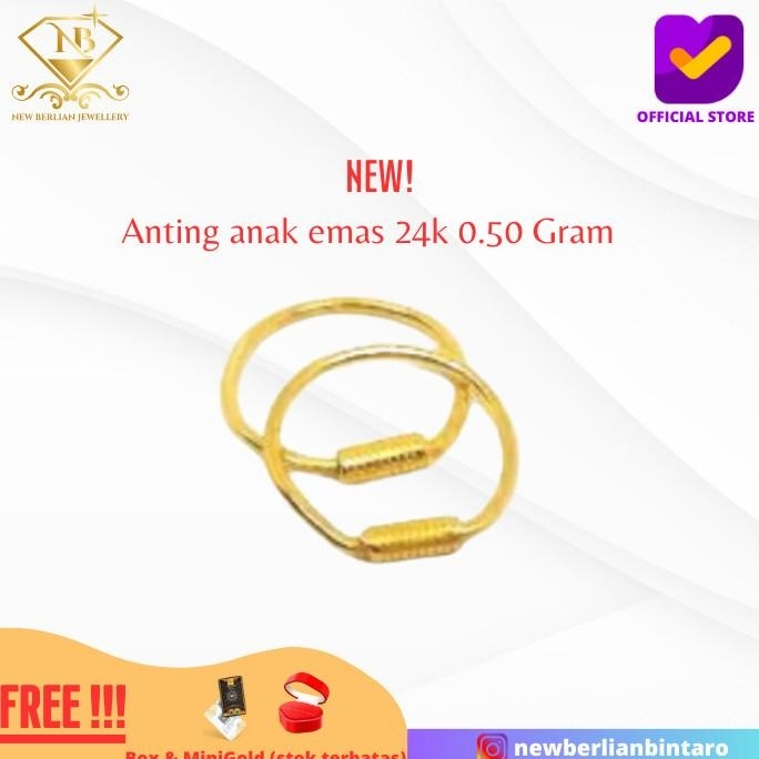 BIG SALE ANTING ANAK BAYI EMAS ASLI 24K 