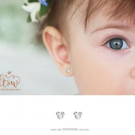 TERBARU LITTLETHINGSHEWEAR MICKEY SWAROVSKI EARRING/ ANTING ANAK ASLI 