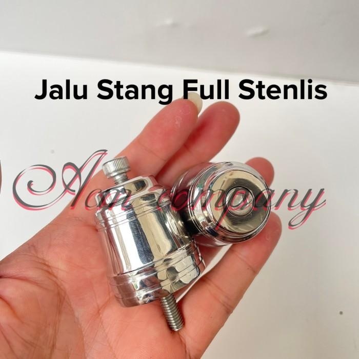 JALU STANG FULL STENLIS CHROME + BAUT 10 UNIVERSAL STANG