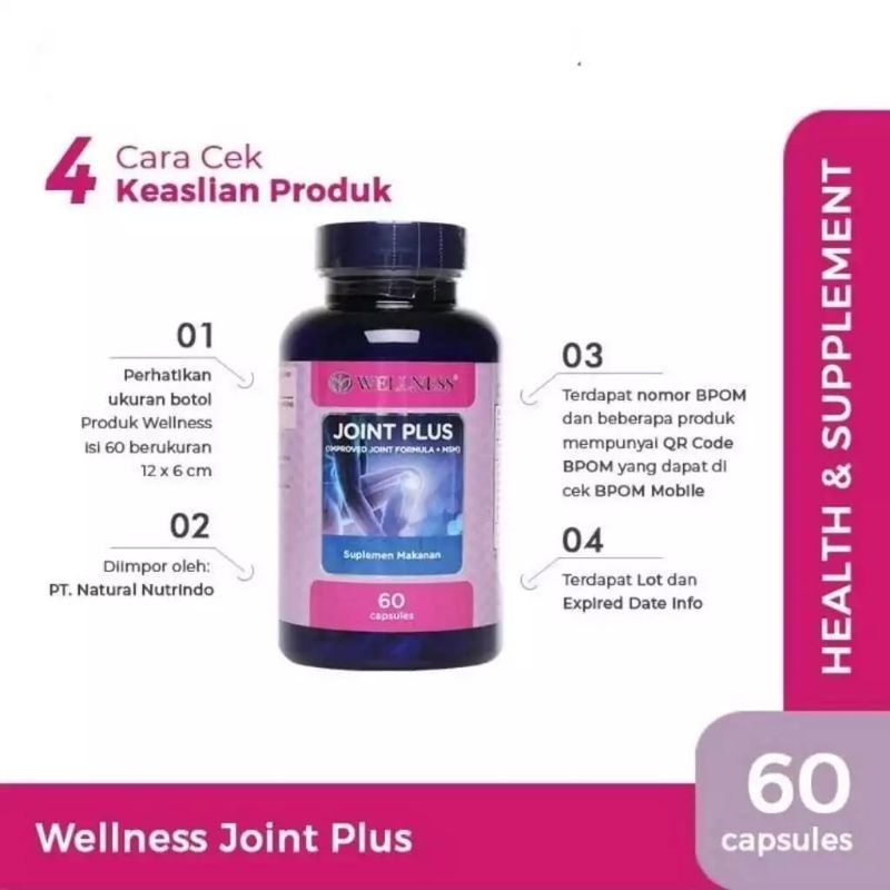 Wellness JOINT PLUS 100% Asli Original improved joint formula glucosamine sulfate