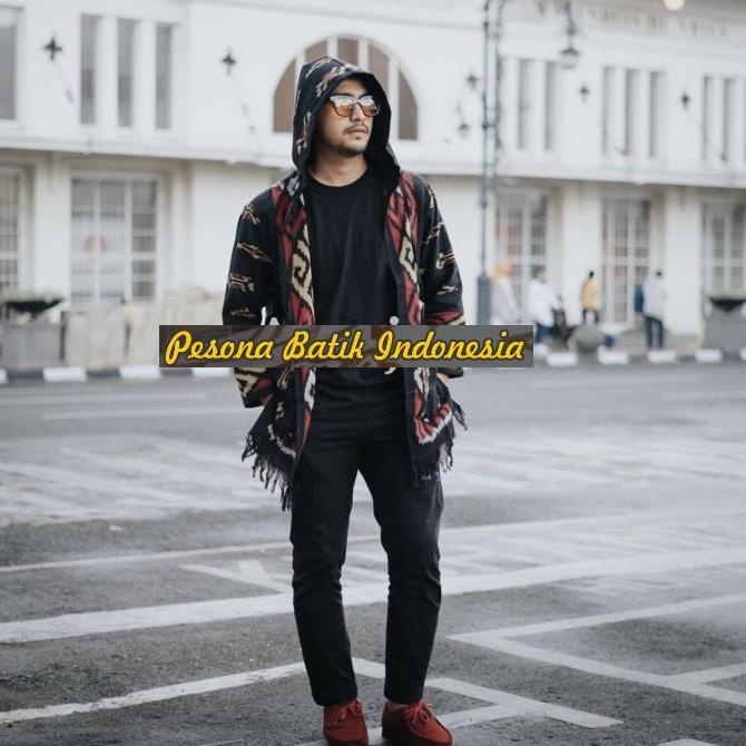 BIG SALE JAKET OUTER PRIA HOODIE TENUN LENGAN PANJANG TENUN ETNIK PREMIUM 