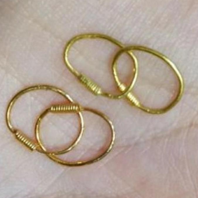 READY STOCK ULIR KAWAT ANTING BAYI 0.25GRAM EMAS KUNING 16K NEWBORN EARING 