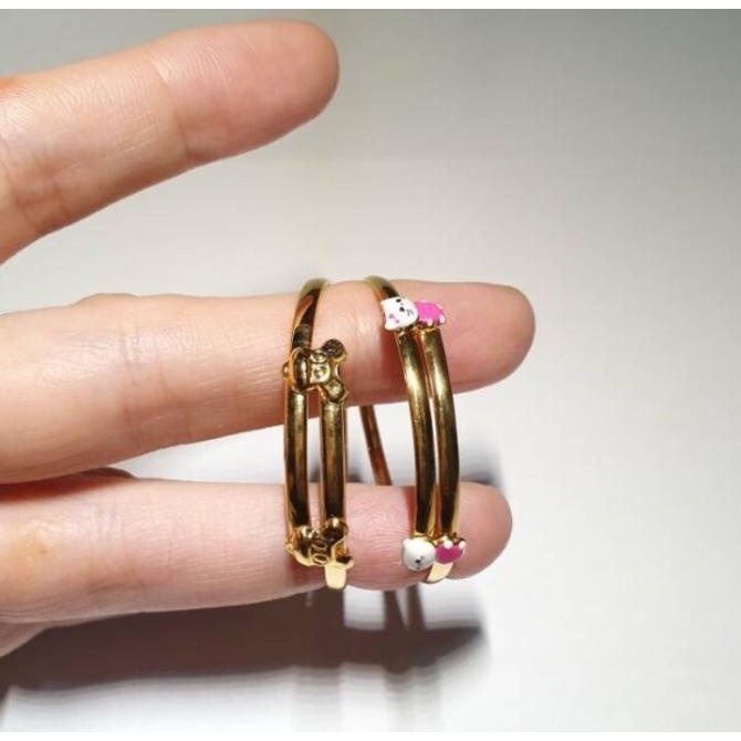 TERBARU GELANG ANAK HELLO KITTY EMAS ASLI KADAR 700 