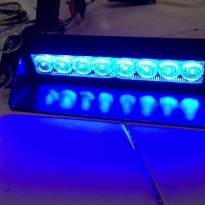 Lampu Strobo Dashboard Led Flash Mobil 8 Titik BIRU-BIRU