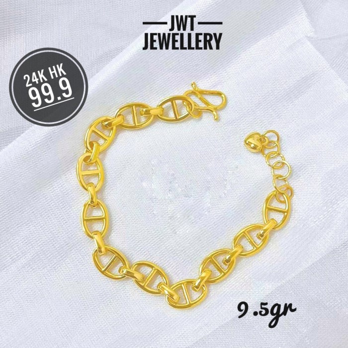 [New Ori] Gelang Emas Kuning Hermian Bracelet 24K 24 Karat 24Karat Hk 99.9 Diskon