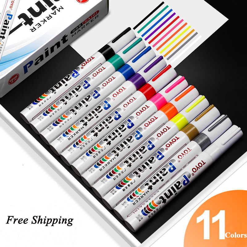 Lumaatelier54 1 Box /144Pcs Spidol Ban Putih Paint Marker White Not Spidol Toyo