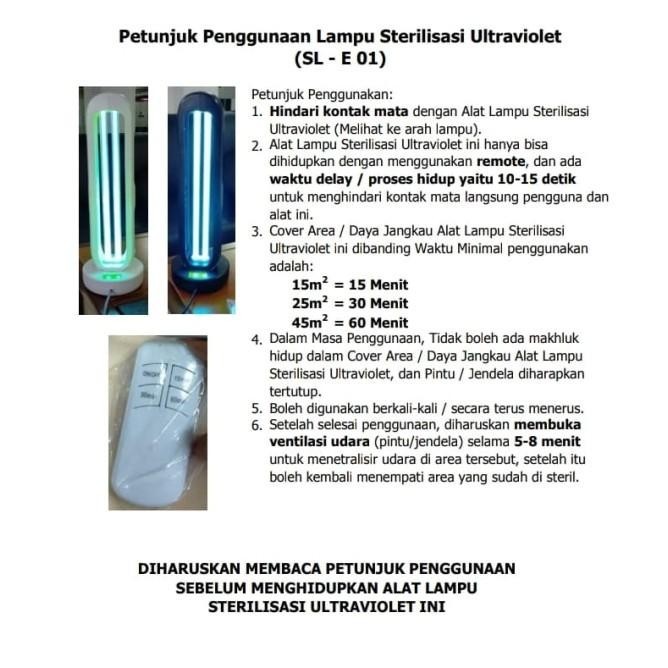 Lampu Uv Sterilizer Lampu Bakteri
