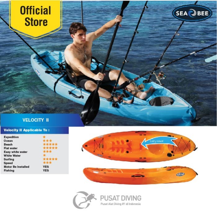 ✅Baru Perahu Kayak / Wahana Air Kayak Velocity 2 Merk Seabee Berkualitas