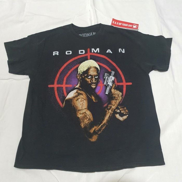 ✅Baru Rodman Tee ~ Dennis Rodman Shooters / Black Washed Berkualitas