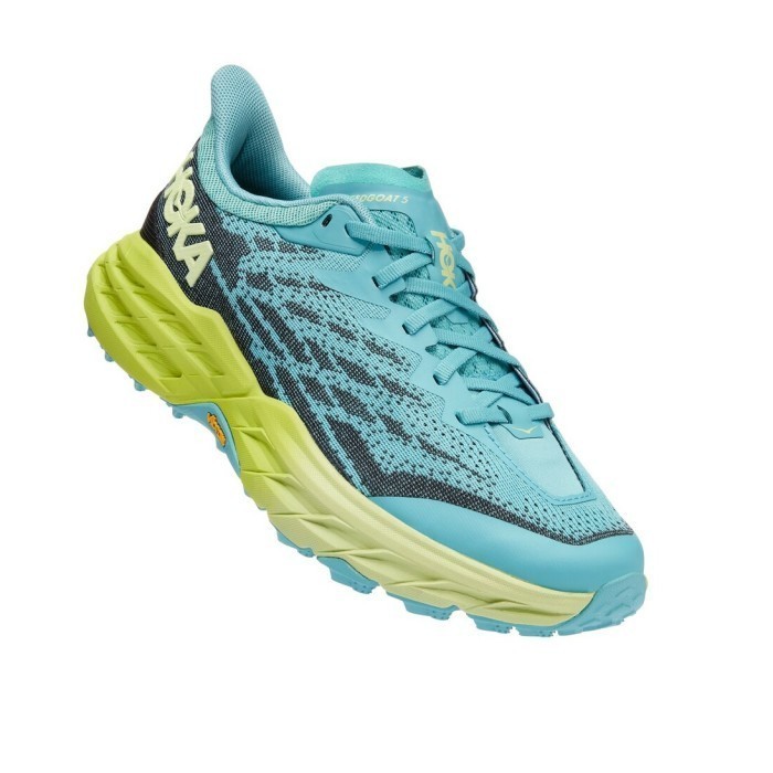✅New Hoka One One Speedgoat 5 Coastal Share Trail Running Women Blue Green Limited