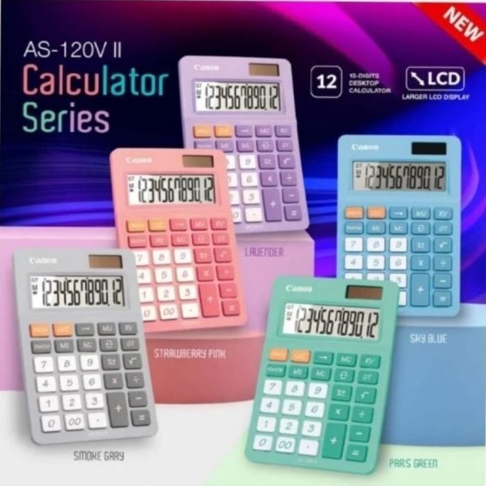 

Baru KALKULATOR DESK CANON AS-120V STYLIST COLOR - CALCULATOR MEJA WARNA .,
