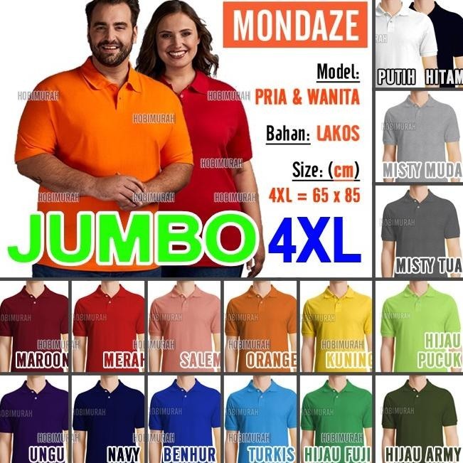 Special - KAOS POLO PRIA DEWASA | KAOS POLOS | MONDAZE | PENDEK - JUMBO (4XL) - 4XL Jumbo, Orange * 