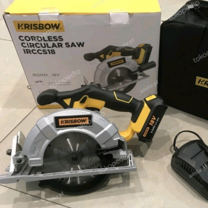 ✨New Krisbow Cordless Circular Saw 18V / Mesin Gergaji Potong Sirkular Diskon