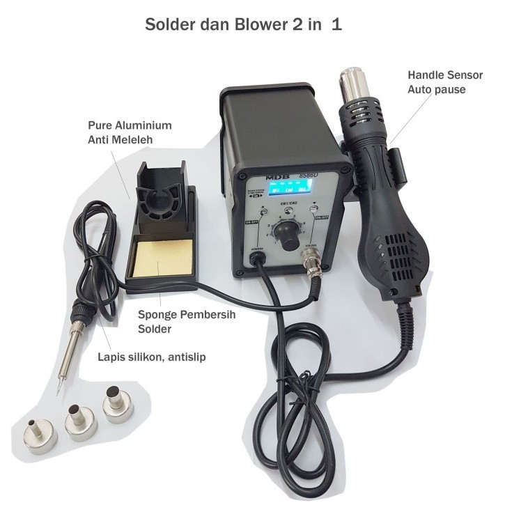 ✨New Ori Mdb 8586D Blower Dan Solder Station 2 In 1 Solder Uap Panas Terbaru