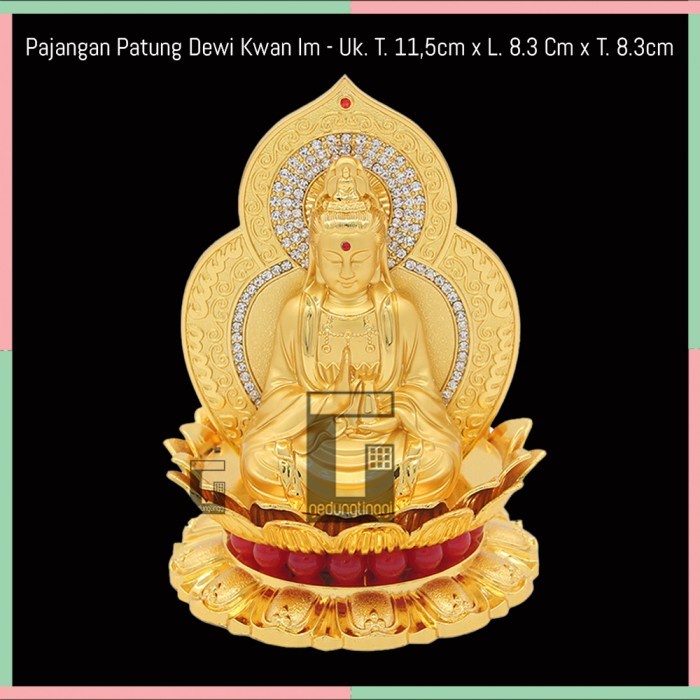 [Baru] Patung Pajangan Dewi Kwan Im Kwanim Gwan Yin Buddha Statue Gold Emas Berkualitas