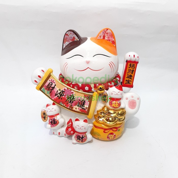 [Baru] Hiasan Patung Kucing Hoki Besar Maneki Neko 2311 Limited