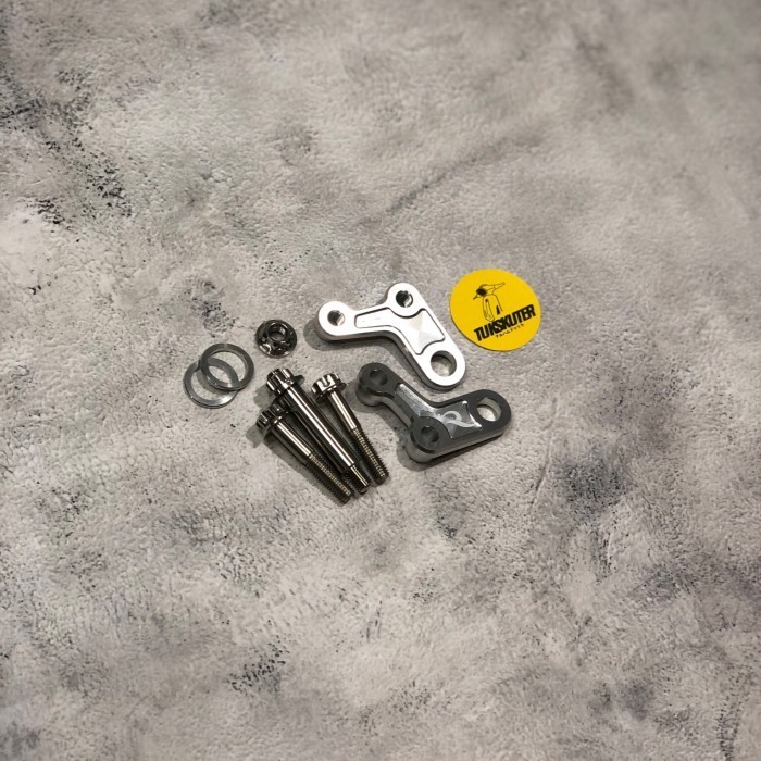 [Ori] Adaptor Bracket Shock Ohlins Riezto Silver Vespa Modern Iget Terbatas