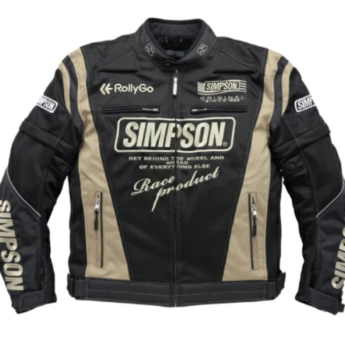 [Ori] Jacket Simpson Nsm 2202 Black Gold  Jacket Touring  Original Simpson Berkualitas