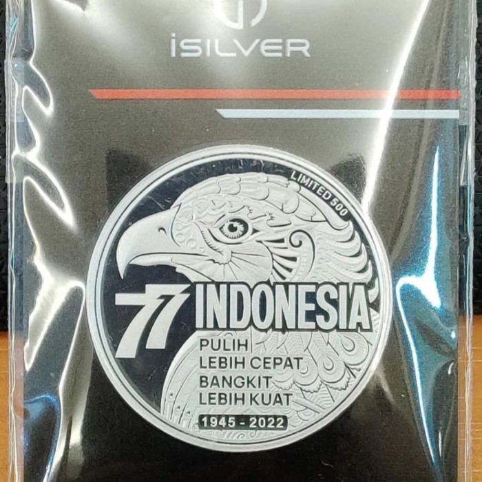 [Ori] Koin Isilver Indonesia 77 Tahun Kemerdekaan 10 Gram Perak Langka Coin Terbaru