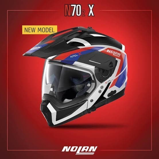 [New] Nolan Helmet N70-2 026 X Grandes Alpes Metal White Berkualitas