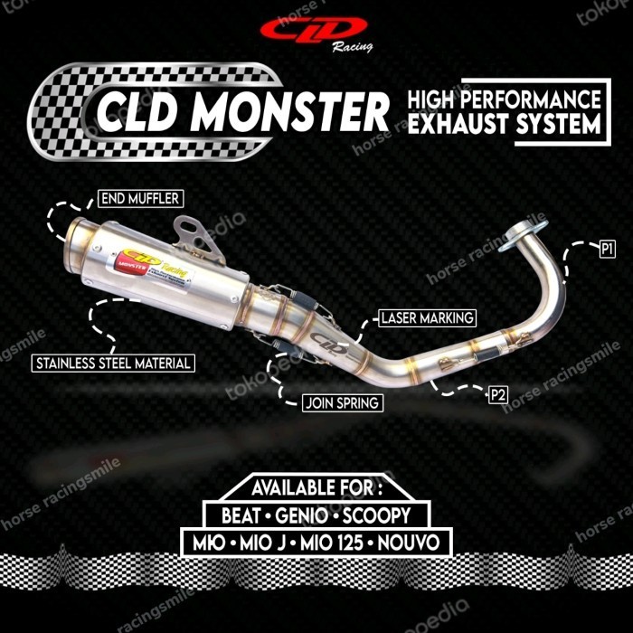 [Original] Knalpot Cld Original Beat Fi Beat Karbu Scoopy Vario 110 Monster Race Terbaru