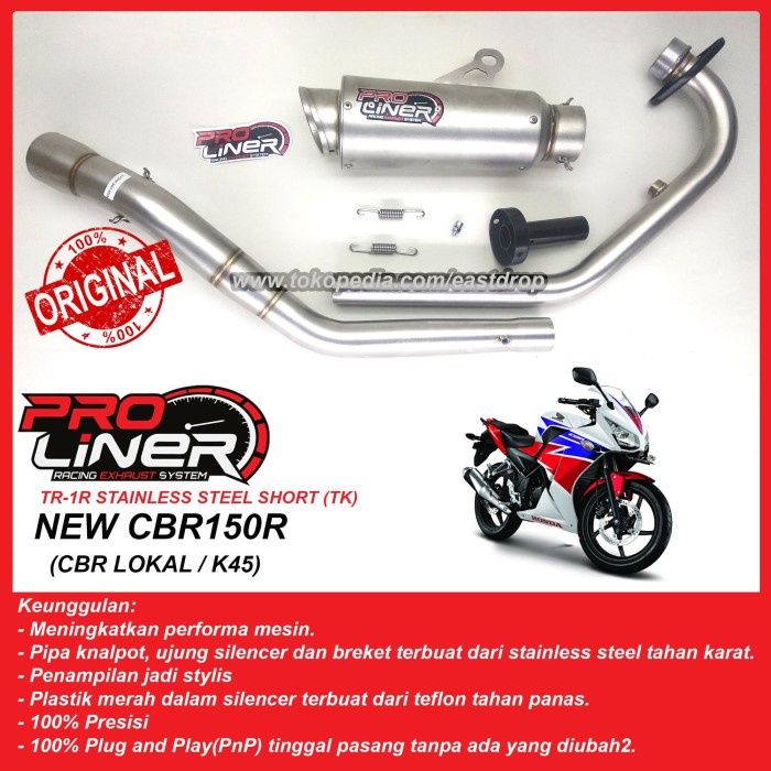[Original] Knalpot Original Proliner Tr1R Short Pro Cbr150R Lokal K45 Cbr 150R Berkualitas