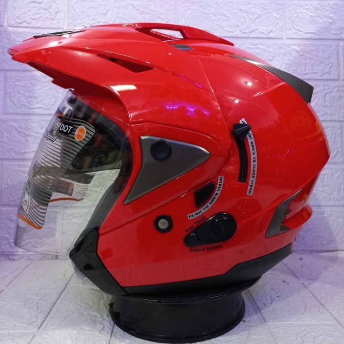 [New] Helm Ink T Max Fire Red Dobel Visor Original Ink Berkualitas