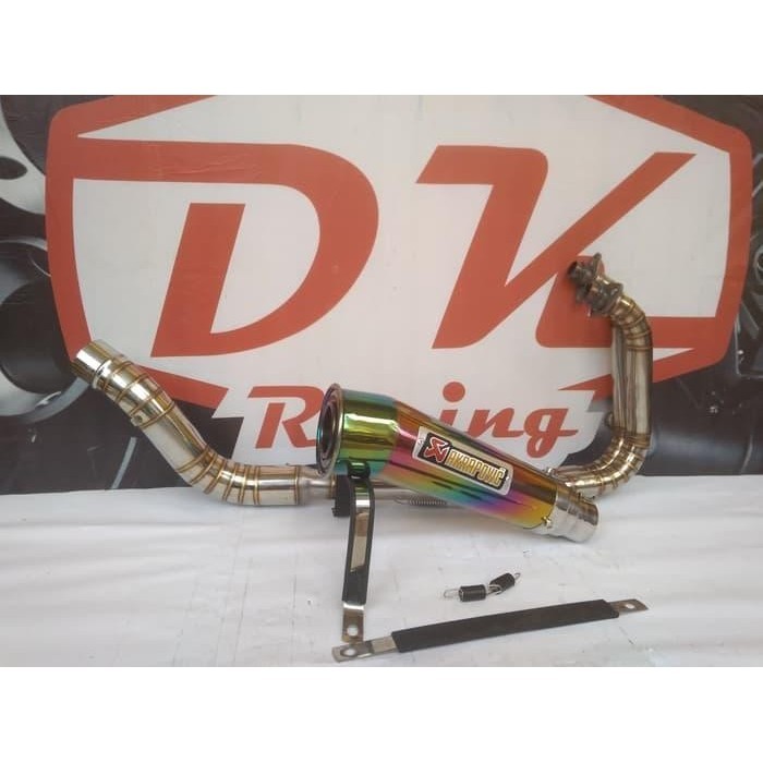 [Original] Exhaust Knalpot Racing Kawasaki Ninja Fi 250 Akrapovic Megaphone Biru Terbatas